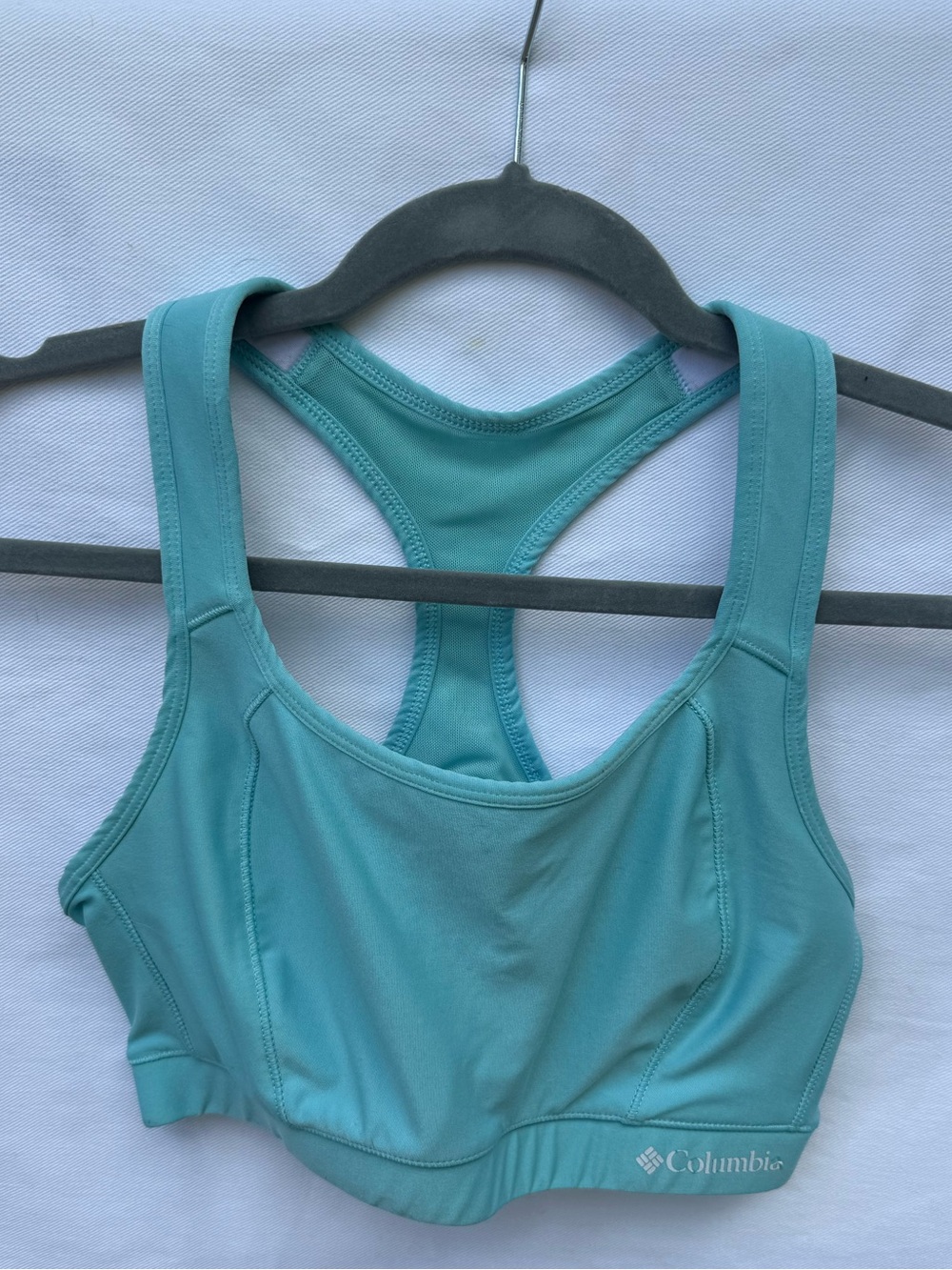 Columbia Teal Racerback Sports Bra — Light Blue-Green